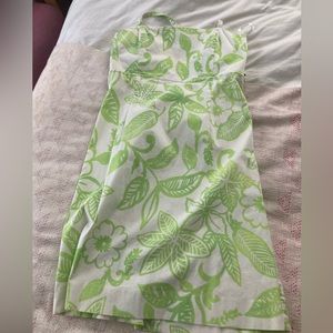 Carherine Stewart green and white Sundress
